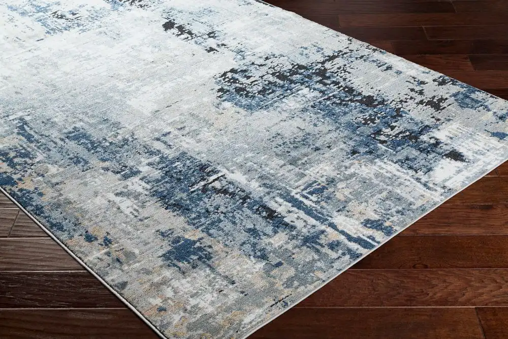 Lena Abstract Modern Marble Denim Rug - Image 7