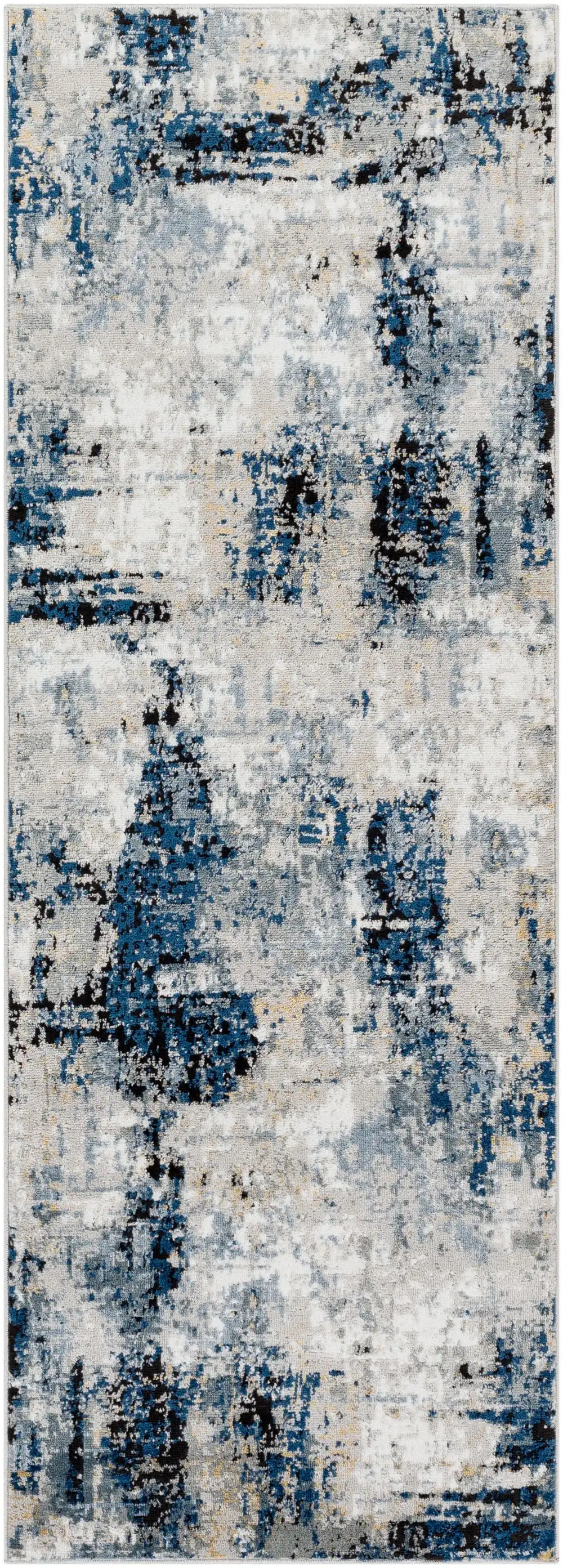 Lena Abstract Modern Marble Denim Rug - Image 9