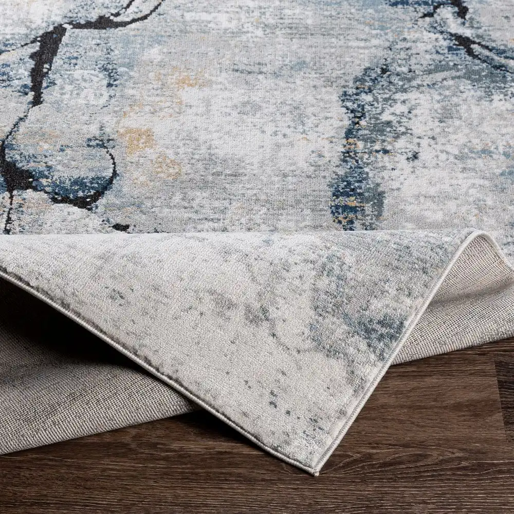 Lyna Abstract Modern Marble Dark Blue Rug - Image 5