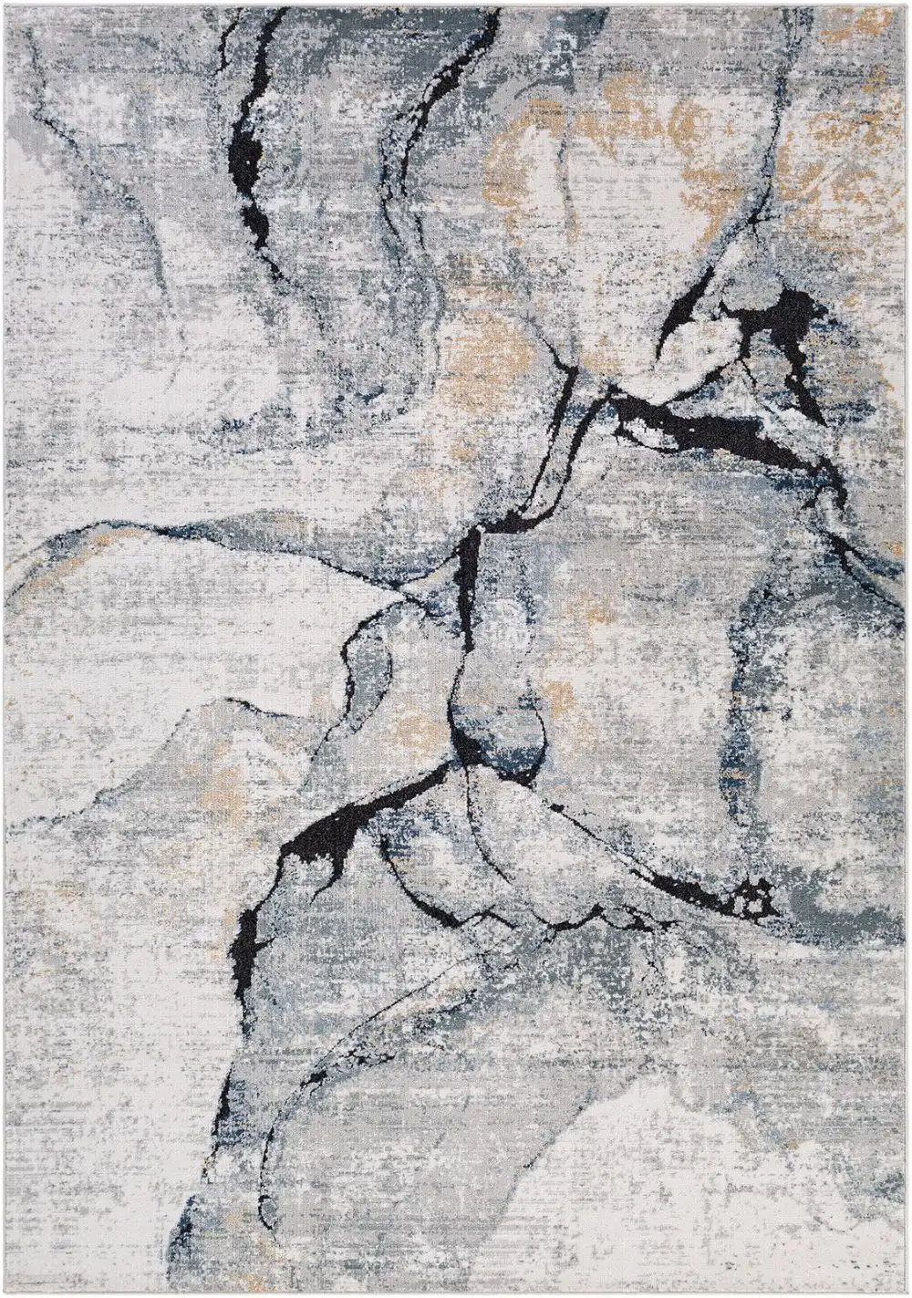 Lyna Abstract Modern Marble Dark Blue Rug - Image 7