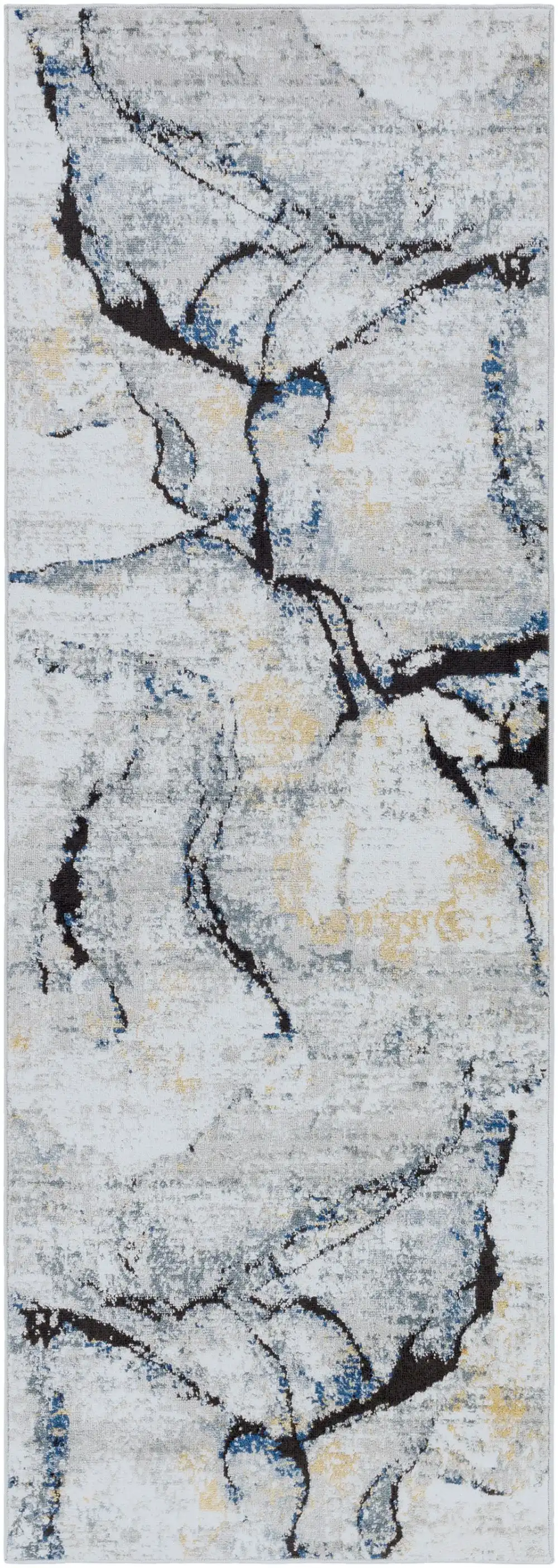 Lyna Abstract Modern Marble Dark Blue Rug - Image 8