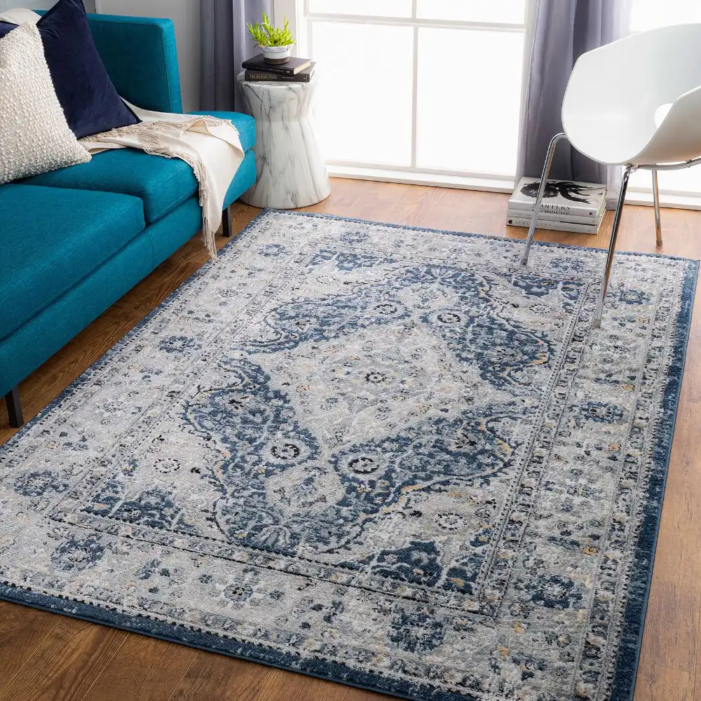 Petra Vintage Oriental Boho Navy Rug