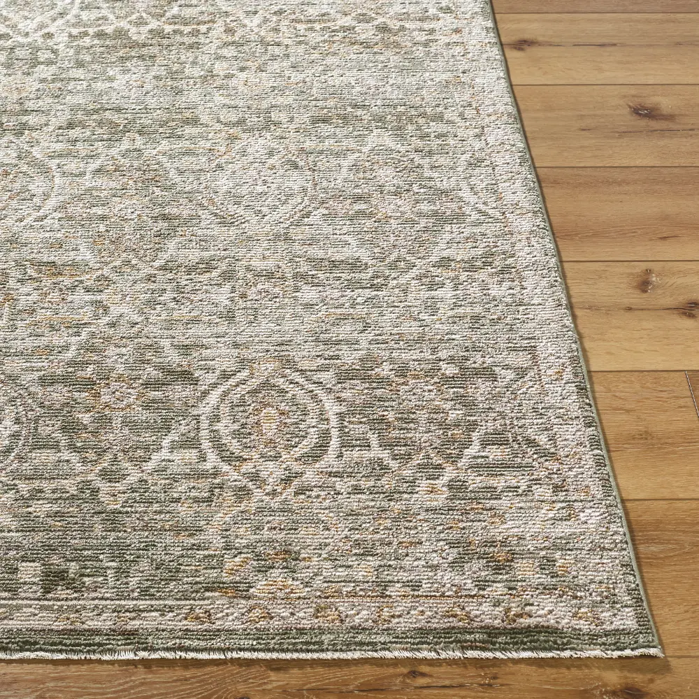 Myrtle Avenue VI Galey Alix X Livabliss Vintage Oriental Boho Olive/Medium Brown Rug - Image 3