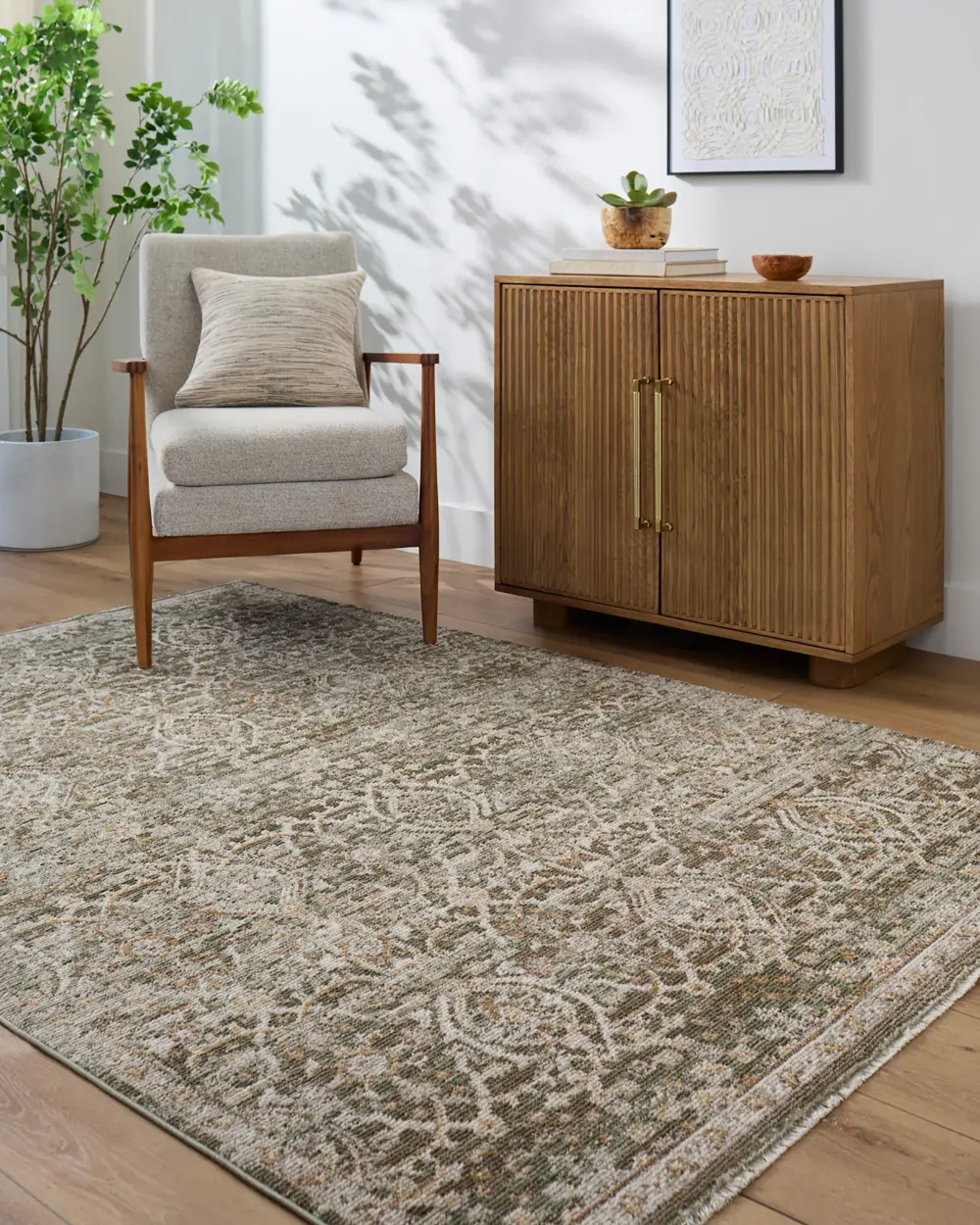 Myrtle Avenue VI Galey Alix X Livabliss Vintage Oriental Boho Olive/Medium Brown Rug - Image 8