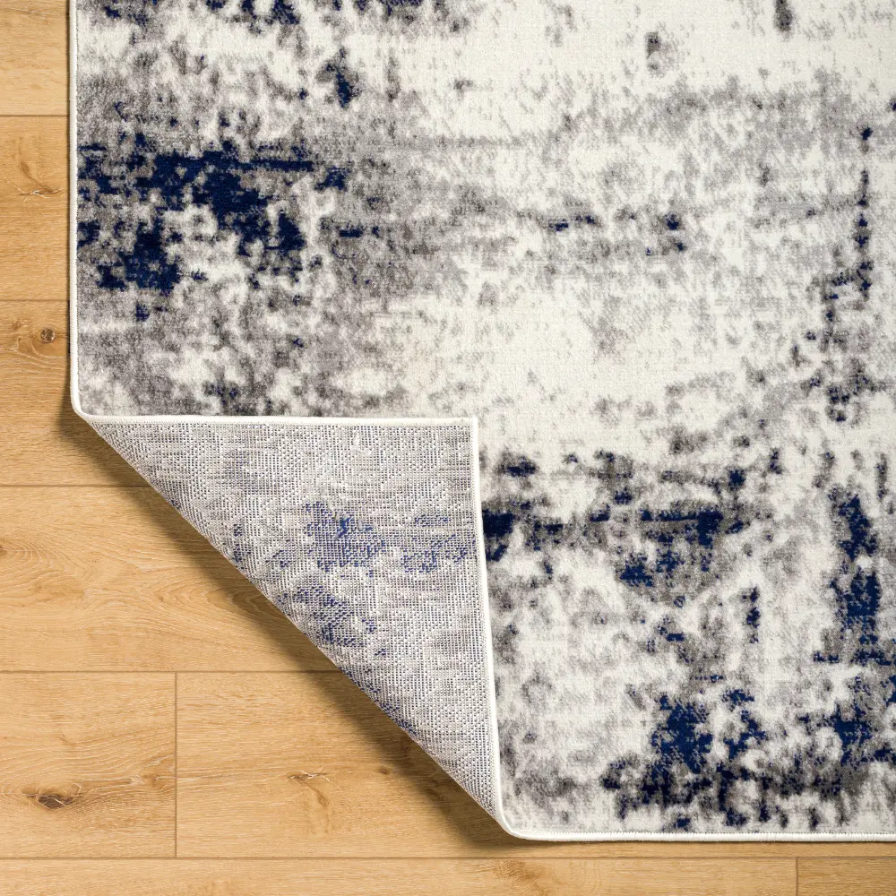 Josefa Abstract Modern Marble Dark Blue Rug - Image 2