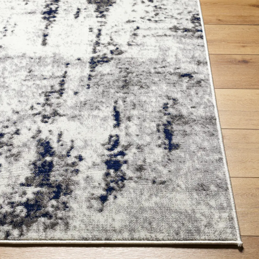 Josefa Abstract Modern Marble Dark Blue Rug - Image 3