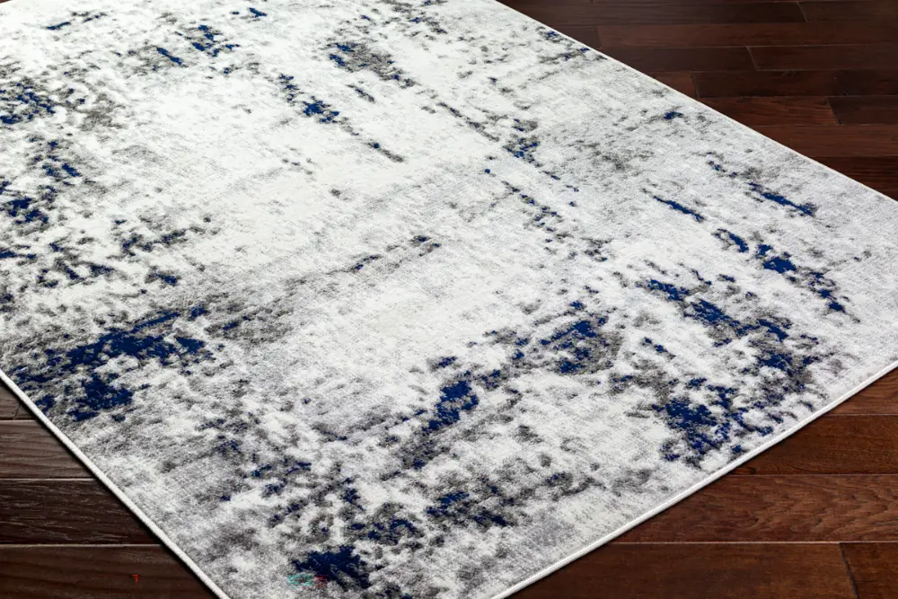 Josefa Abstract Modern Marble Dark Blue Rug - Image 6