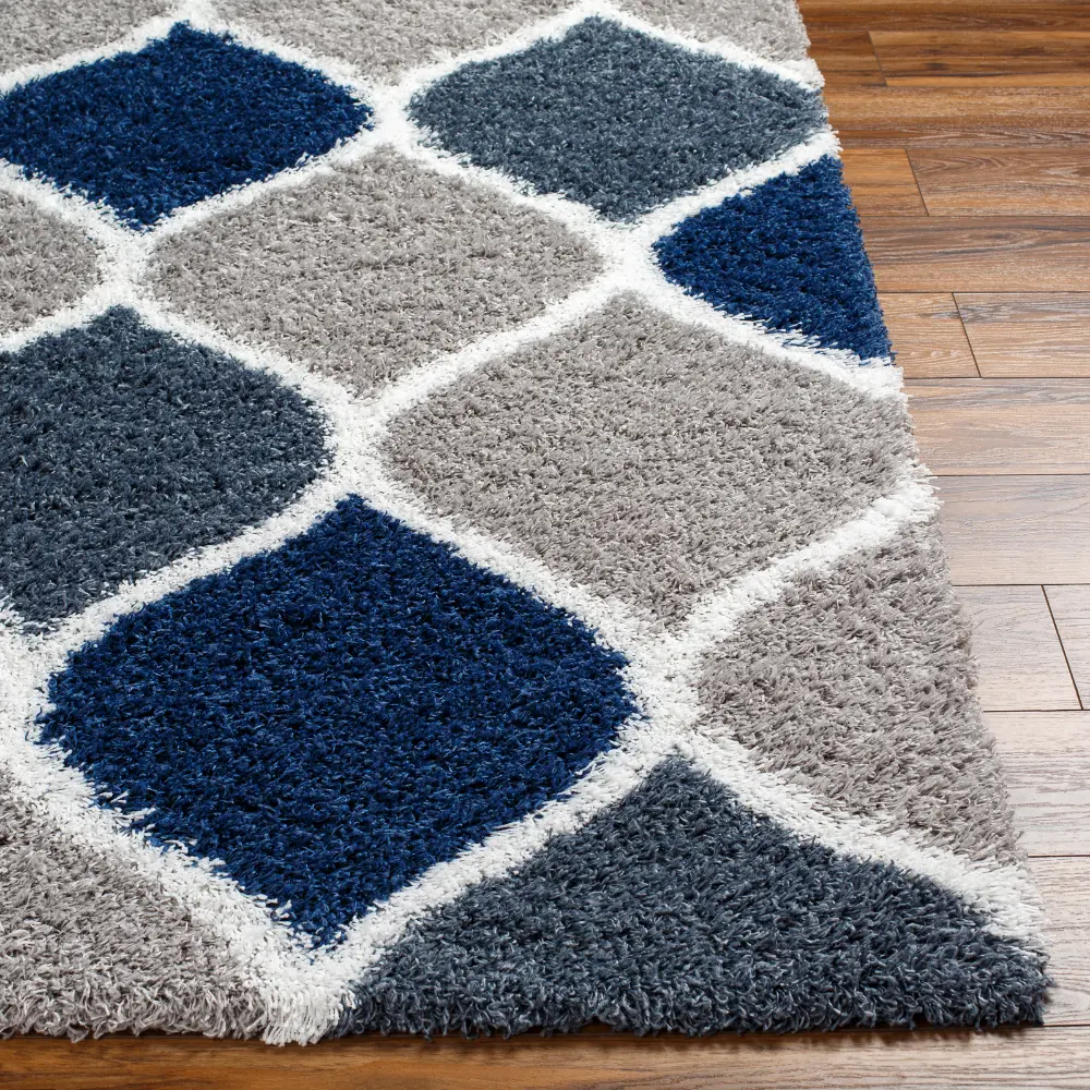 Judy Shaggy Cottage Plush Pile Light Grey Rug - Image 2