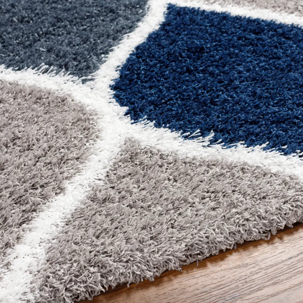 Judy Shaggy Cottage Plush Pile Light Grey Rug - Image 4