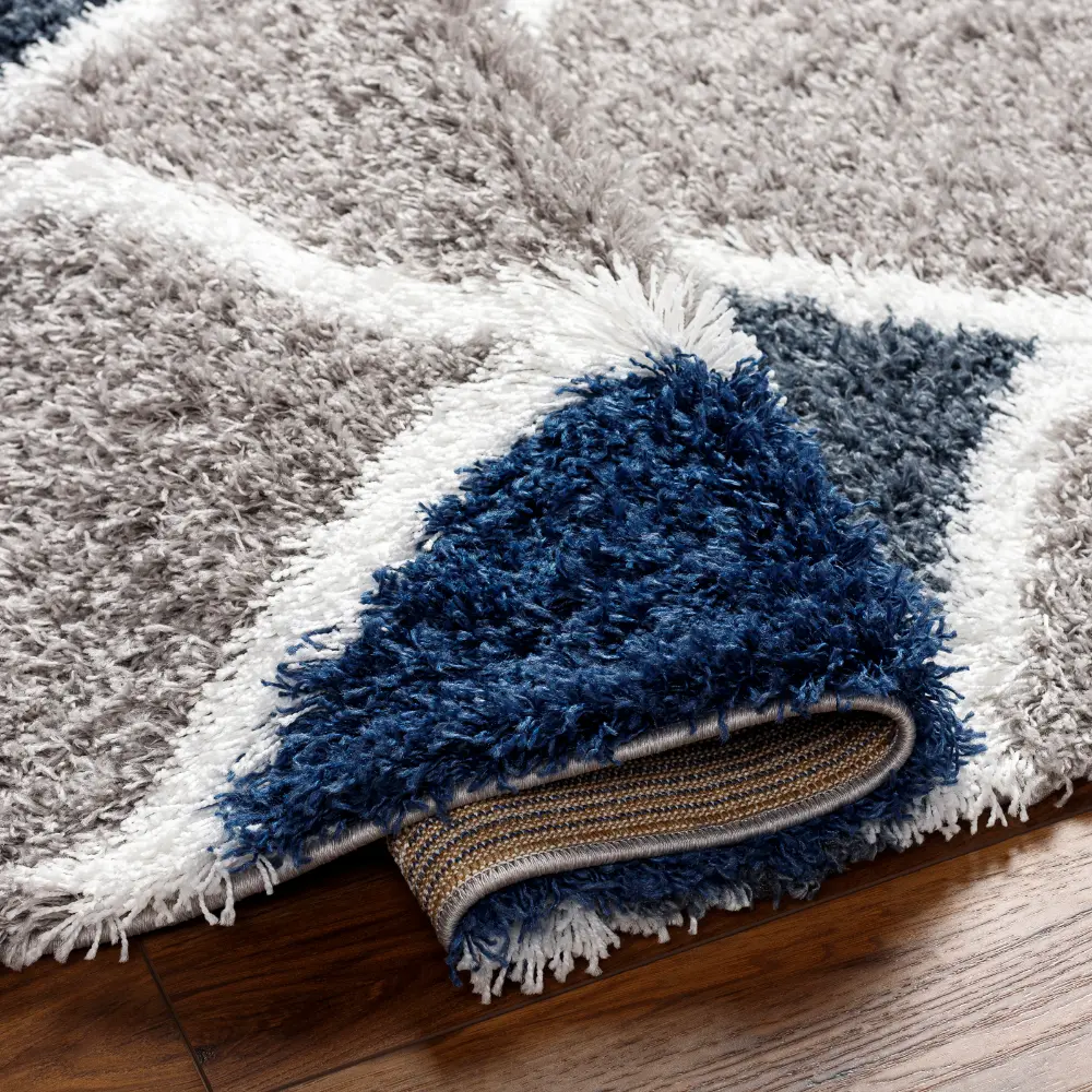 Judy Shaggy Cottage Plush Pile Light Grey Rug - Image 7