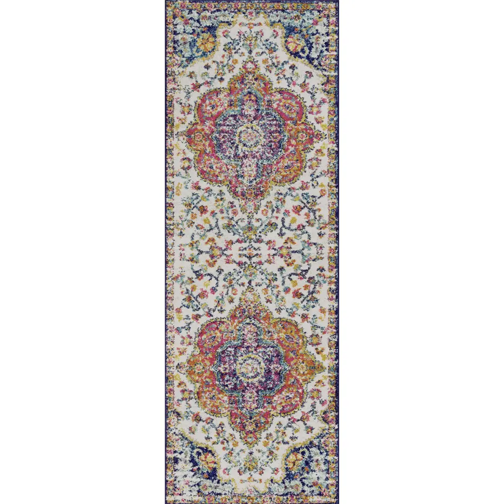 Julia Vintage Oriental Boho Pink/Saffron Rug - Image 6