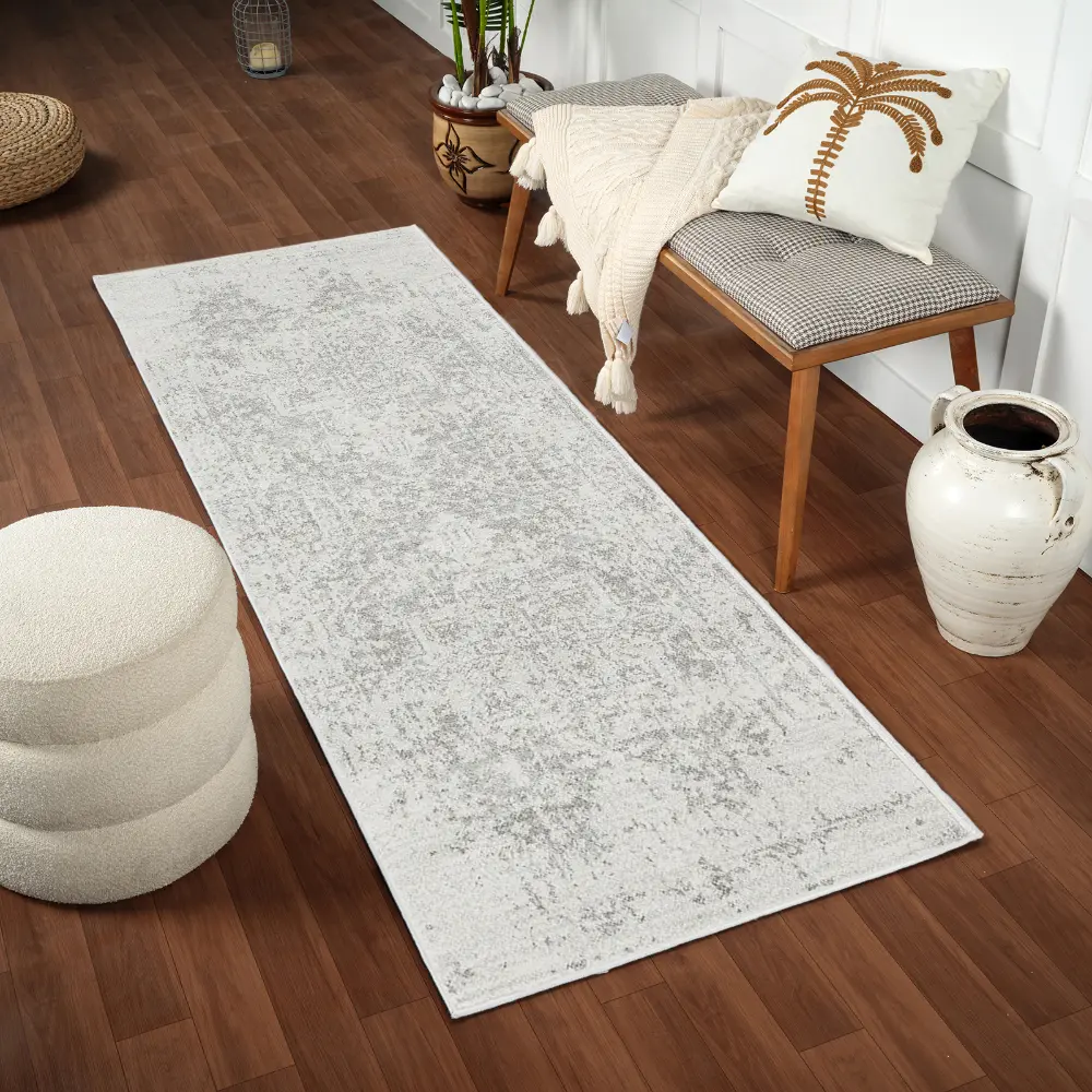 Juliette Vintage Oriental Boho Grey/White Rug - Image 10