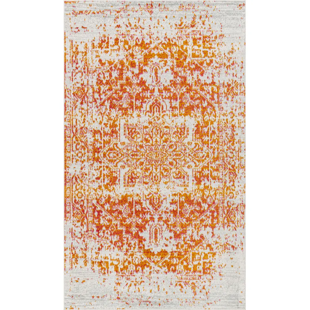 Juliette Vintage Oriental Boho Orange/White Rug - Image 13