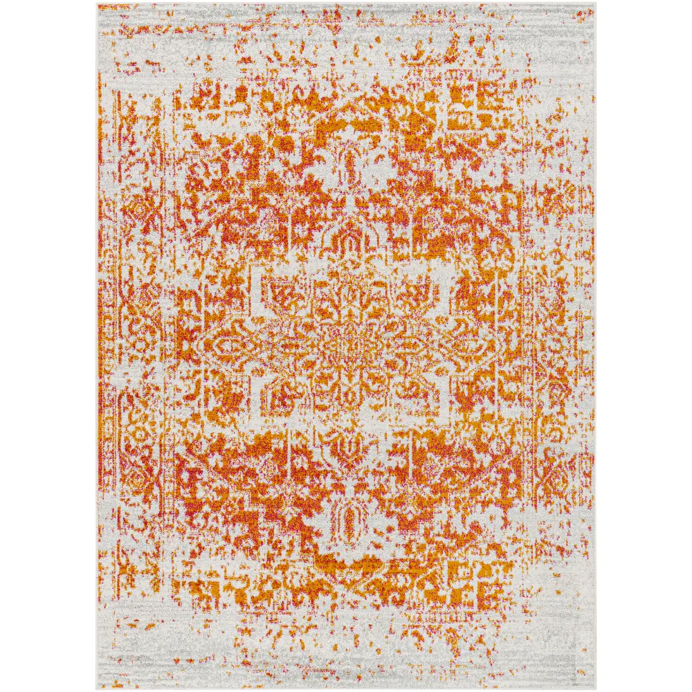 Juliette Vintage Oriental Boho Orange/White Rug - Image 15