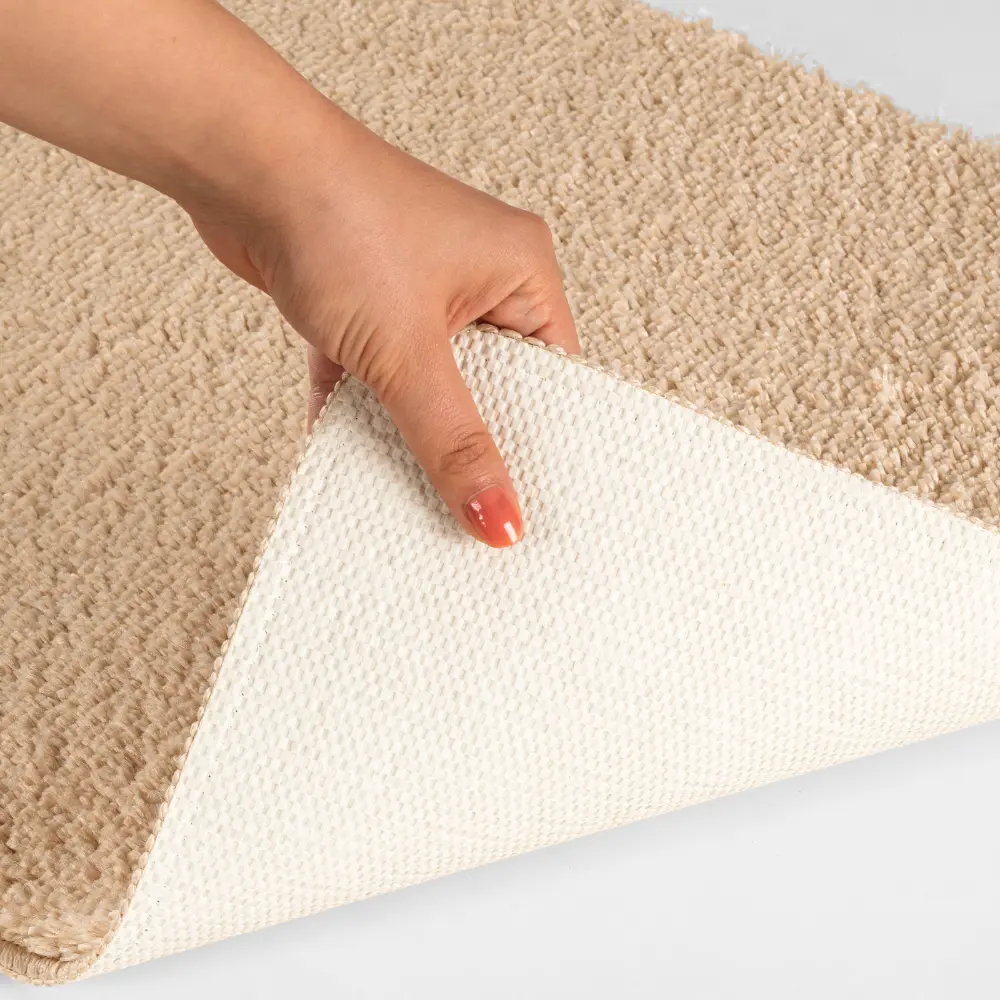 June Machine Washable Non-Slip Beige Bathroom Rug - Image 3