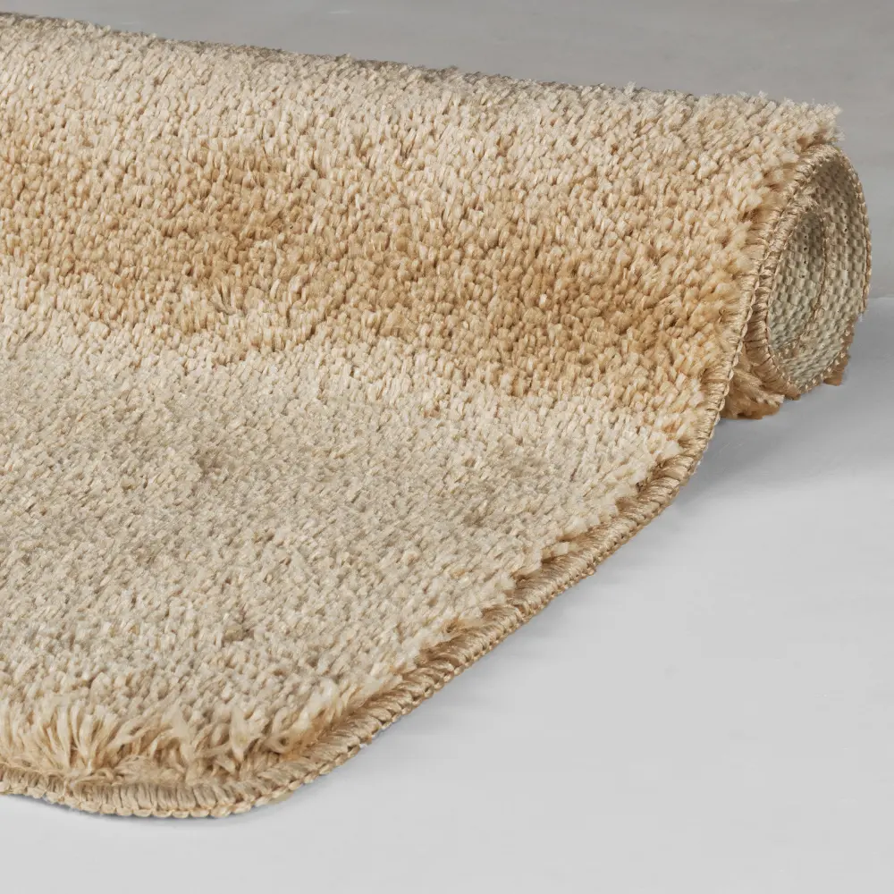 June Machine Washable Non-Slip Beige Bathroom Rug - Image 4