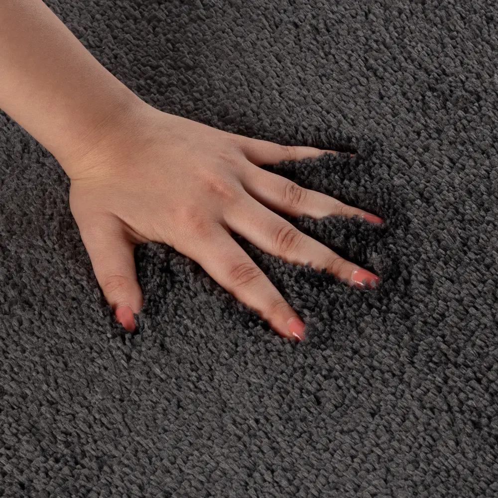 June Machine Washable Non-Slip Grey Bathroom Rug - Image 4