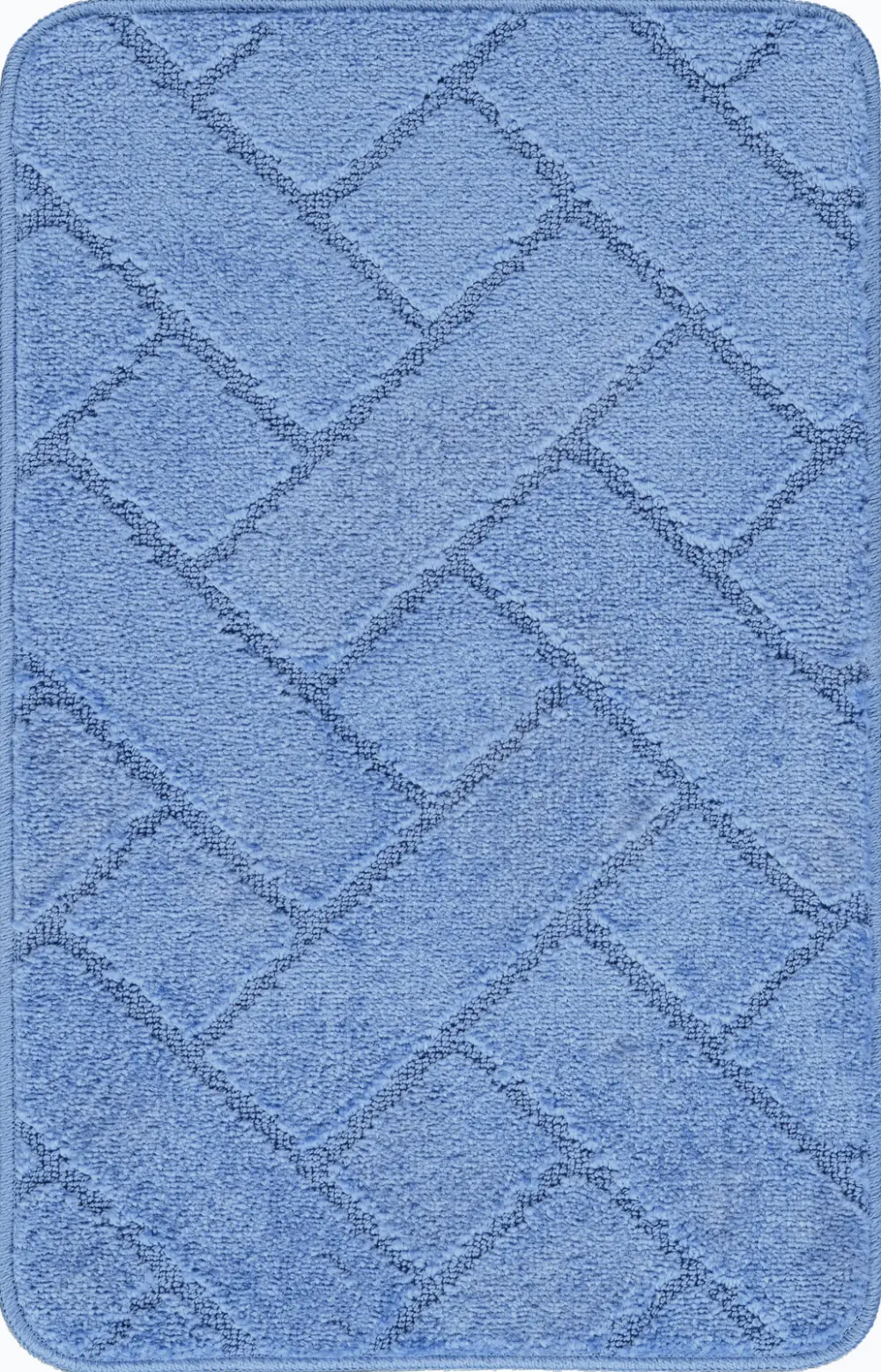 Juniper 2-Piece Machine Washable Non-Slip Blue Bathroom Rug Set - Image 7