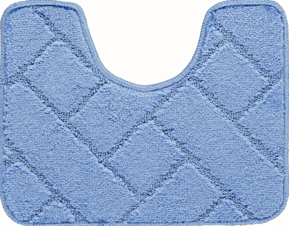 Juniper 2-Piece Machine Washable Non-Slip Blue Bathroom Rug Set - Image 8