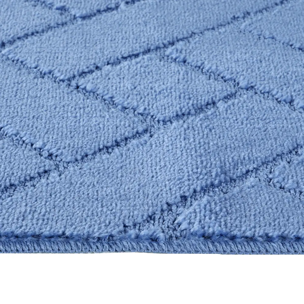Juniper 2-Piece Machine Washable Non-Slip Blue Bathroom Rug Set - Image 9