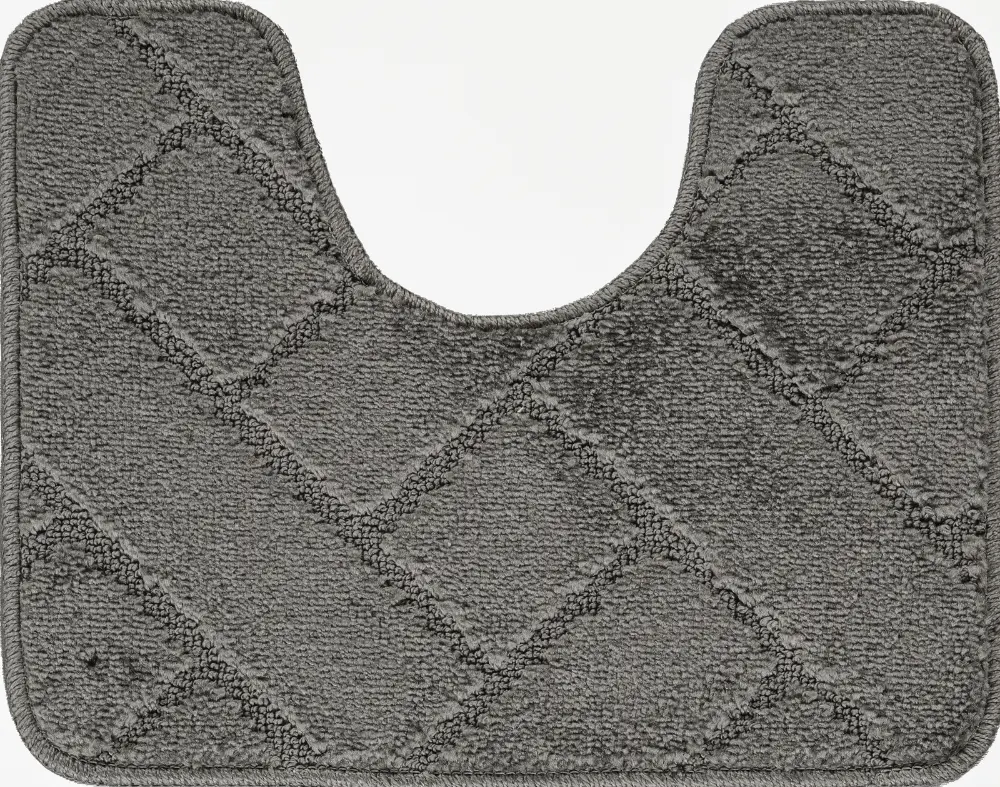Juniper 2-Piece Machine Washable Non-Slip Dark Grey Bathroom Rug Set - Image 8