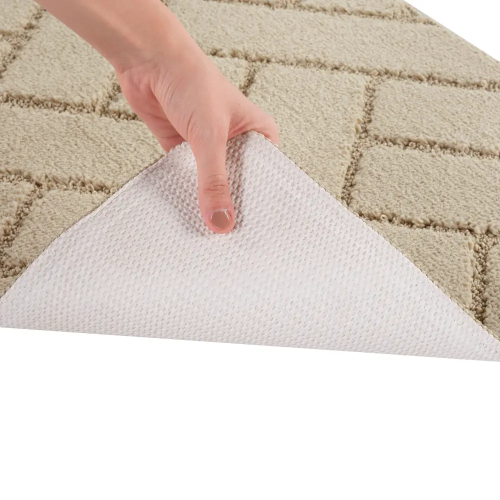 Juniper 2-Piece Machine Washable Non-Slip Light Beige Bathroom Rug Set - Image 3