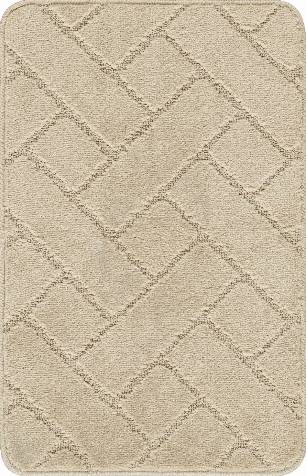Juniper 2-Piece Machine Washable Non-Slip Light Beige Bathroom Rug Set - Image 4