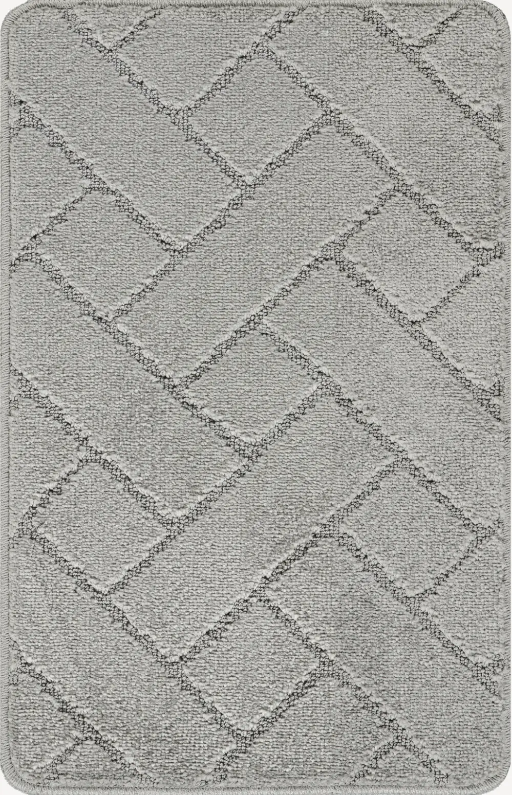 Juniper 2-Piece Machine Washable Non-Slip Light Grey Bathroom Rug Set - Image 7