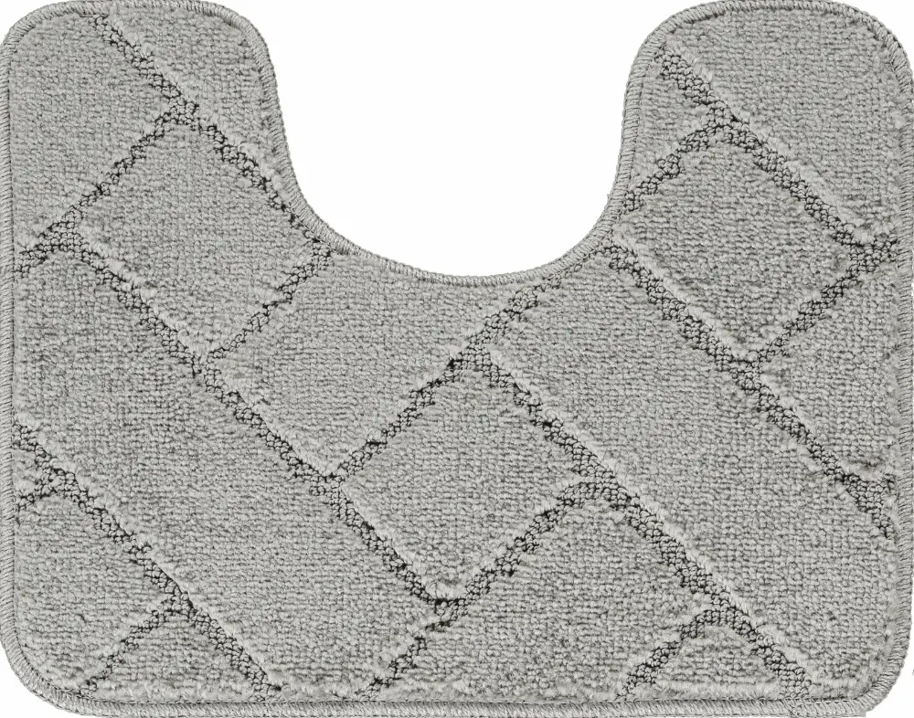 Juniper 2-Piece Machine Washable Non-Slip Light Grey Bathroom Rug Set - Image 8