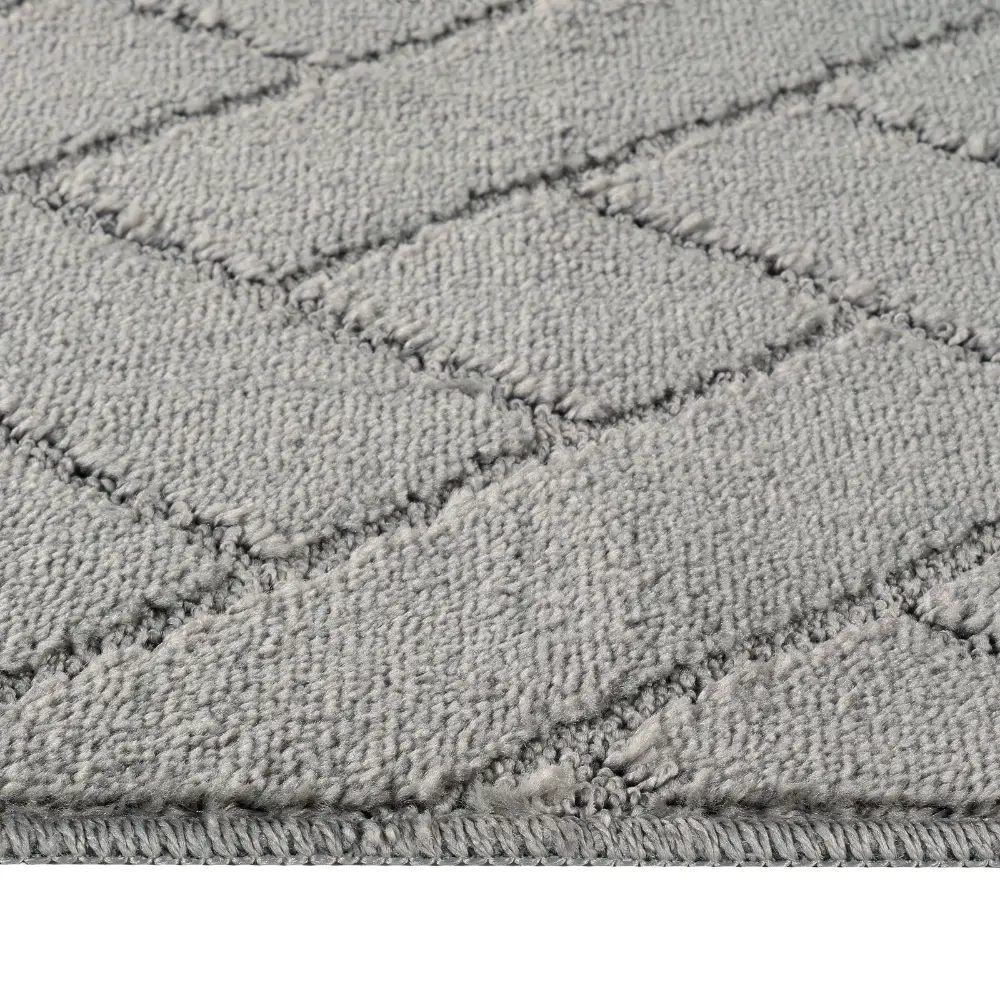 Juniper 2-Piece Machine Washable Non-Slip Light Grey Bathroom Rug Set - Image 9