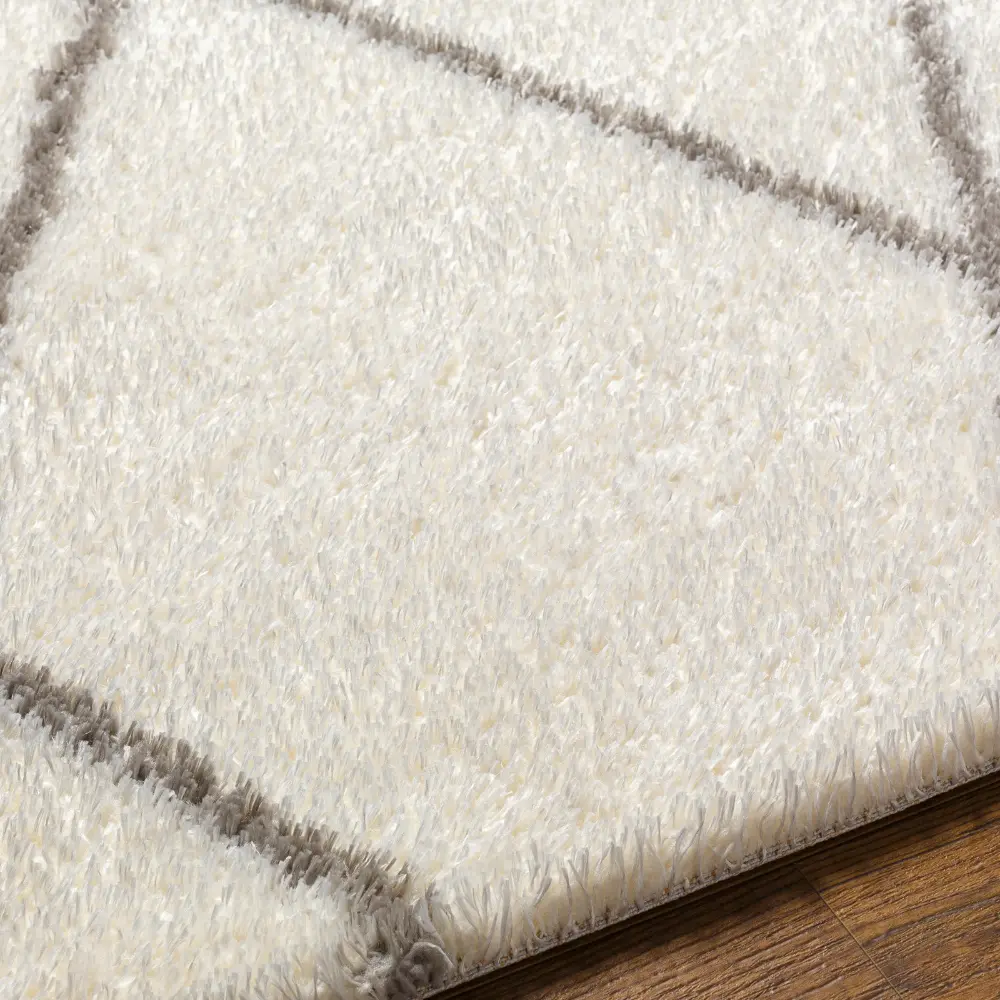 Juno Shaggy Modern Plush Pile Ivory Rug - Image 2