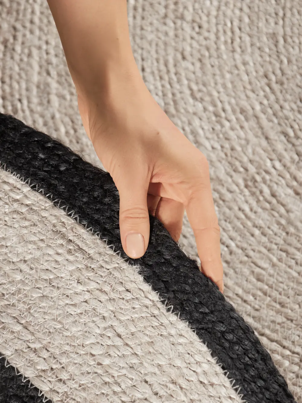 Jute Braided Natural Ivory Black 106331 - Image 3