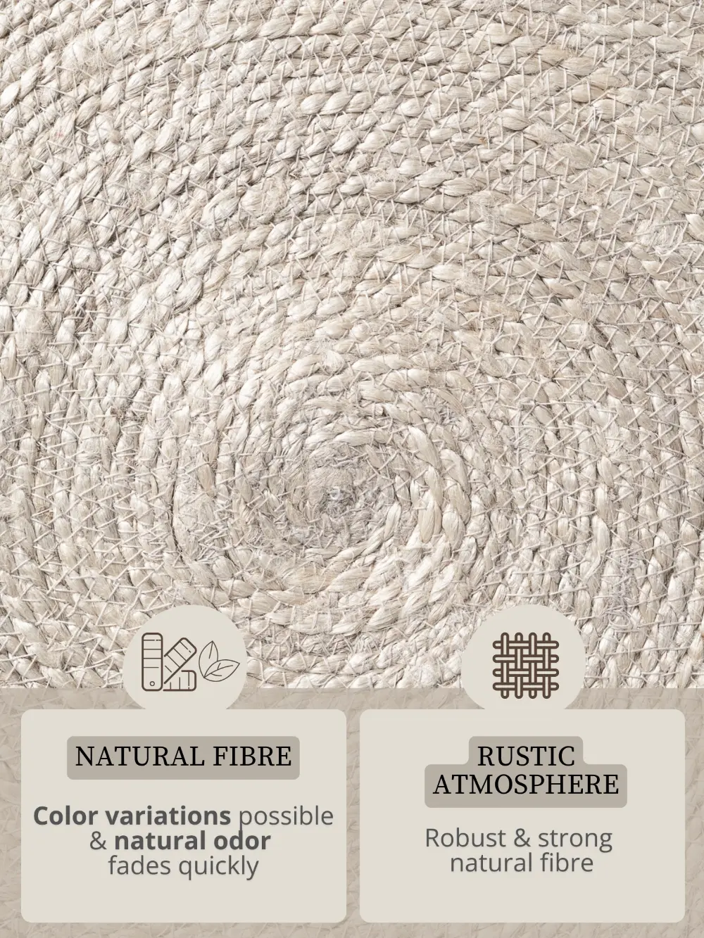 Jute Braided Natural Ivory Black 106331 - Image 7