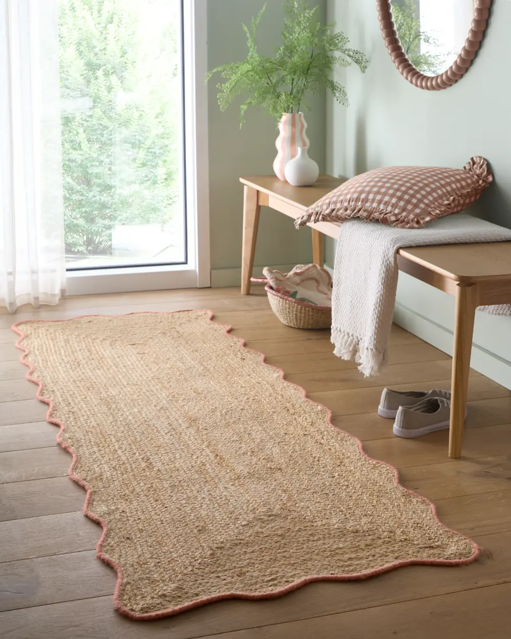 Jute Scalloped Edge Peach - Image 2