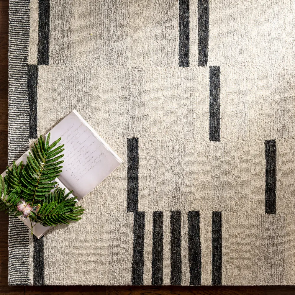 Kaaya Hand-Tufted Global Wool Beige Rug - Image 9