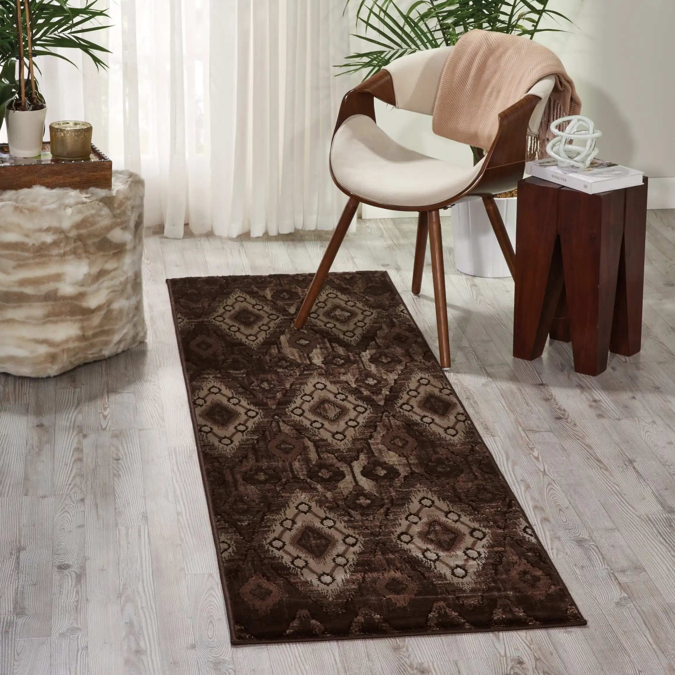 Karma Nourison KRM02 Chocolate Rug - Image 4