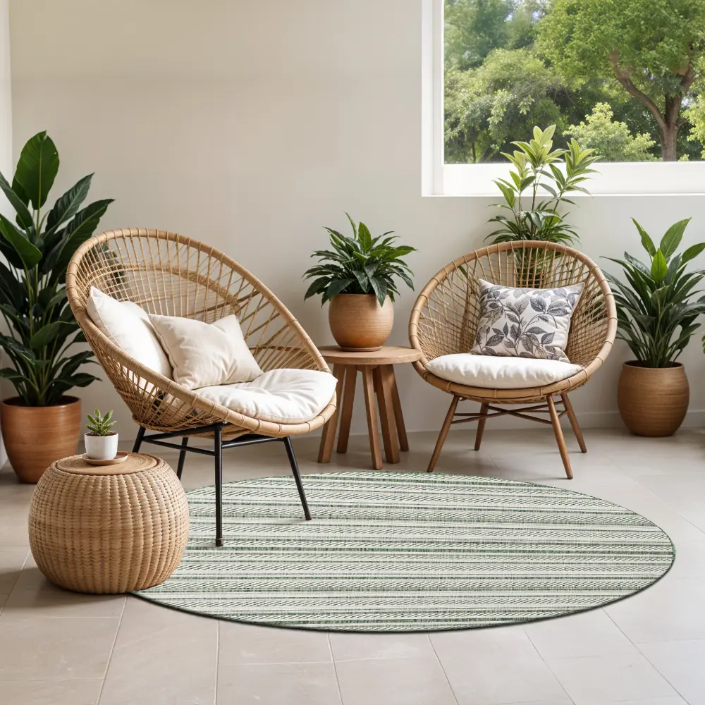 Kavita In- & Outdoor Global Moss Green Rug - Image 5