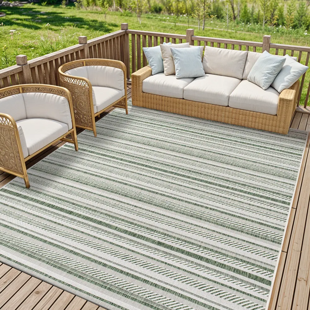 Kavita In- & Outdoor Global Moss Green Rug - Image 6