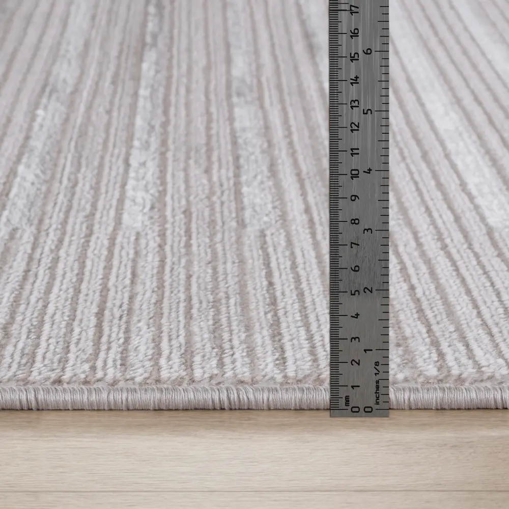 Kaysa Scandi Modern Beige/White Striped Rug - Image 10