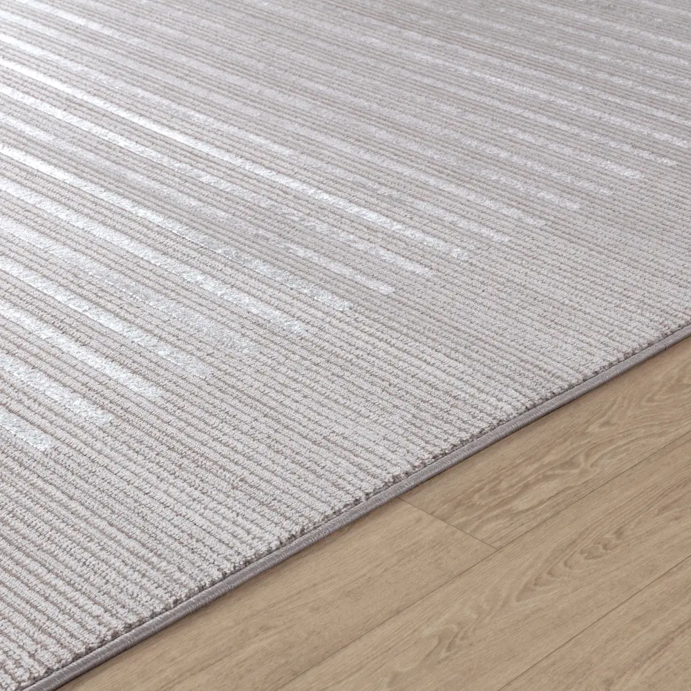 Kaysa Scandi Modern Beige/White Striped Rug - Image 13
