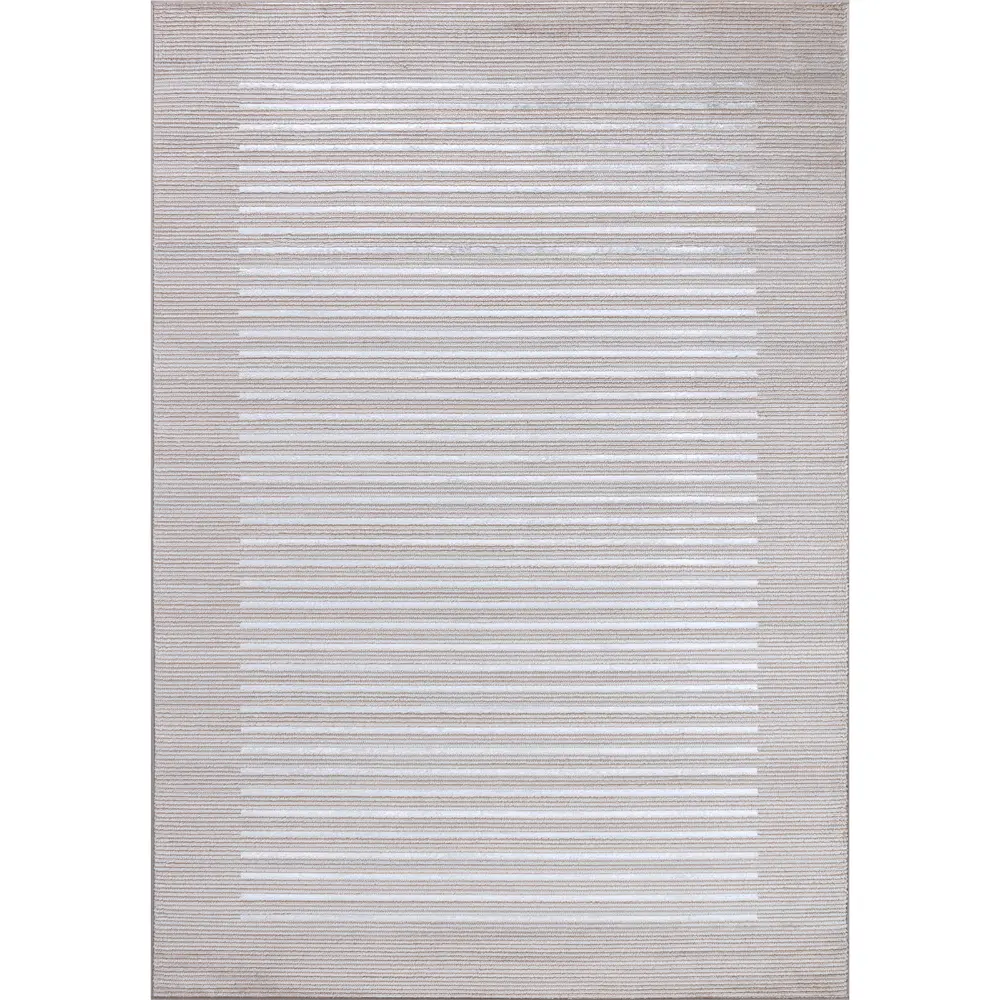 Kaysa Scandi Modern Beige/White Striped Rug - Image 5