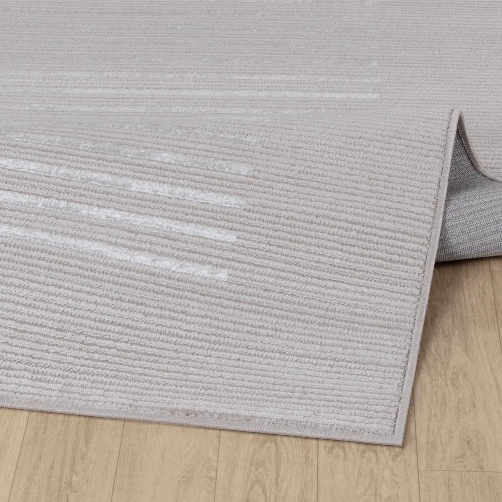 Kaysa Scandi Modern Beige/White Striped Rug - Image 8