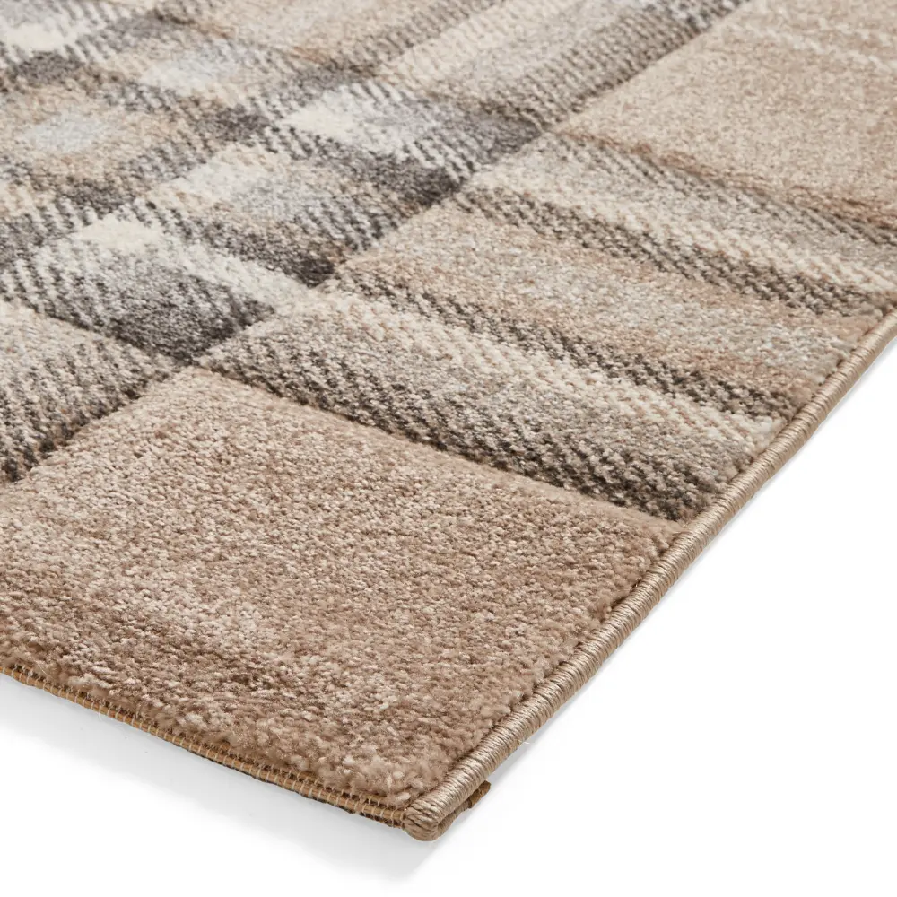 Catherine Lansfield Kelso Check Beige - Washable - Image 7