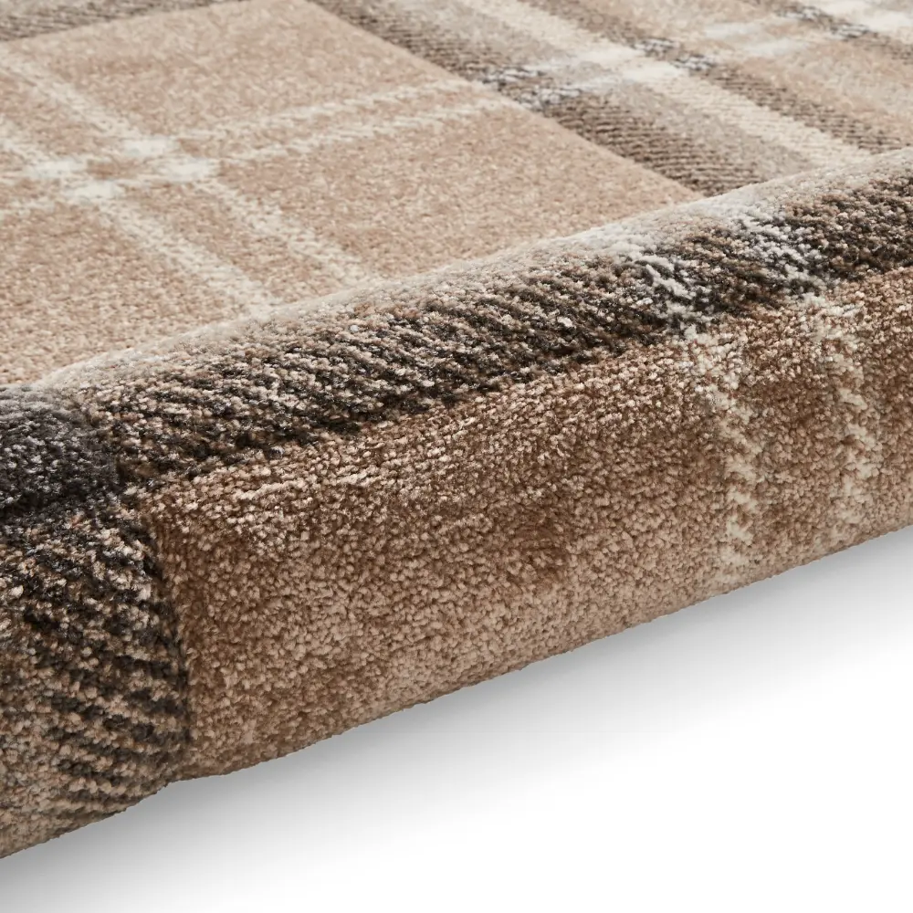 Catherine Lansfield Kelso Check Beige - Washable - Image 9