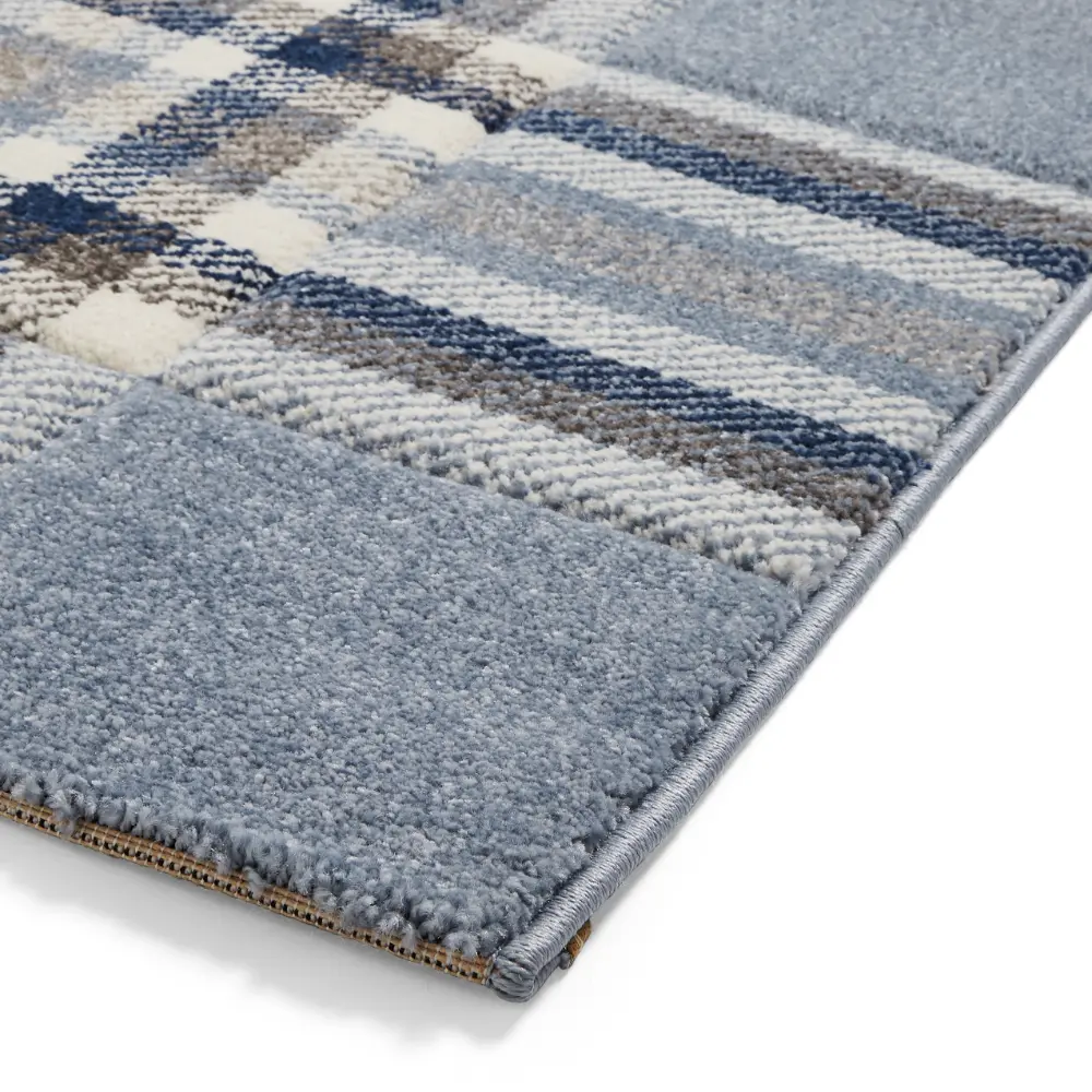 Catherine Lansfield Kelso Check Blue - Washable - Image 3