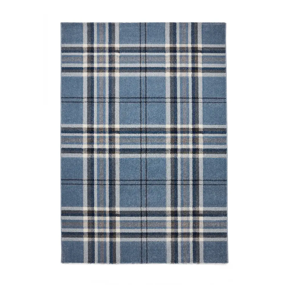 Catherine Lansfield Kelso Check Blue - Washable - Image 6
