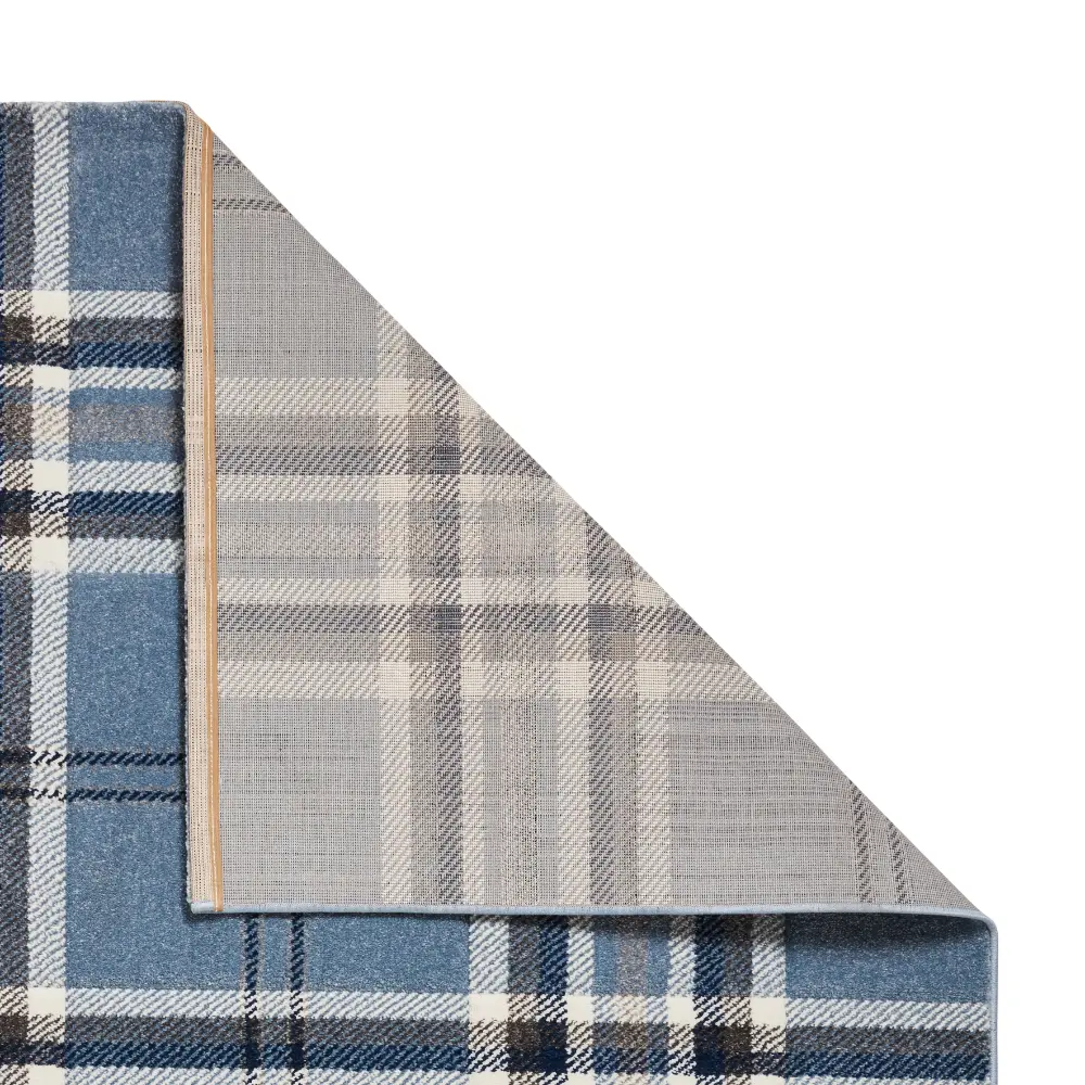 Catherine Lansfield Kelso Check Blue - Washable - Image 7