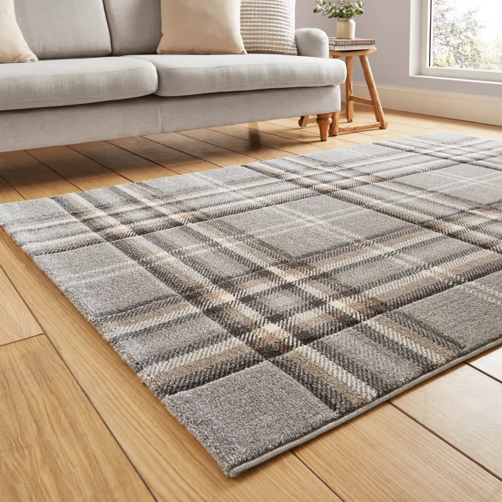 Catherine Lansfield Kelso Check Grey - Washable