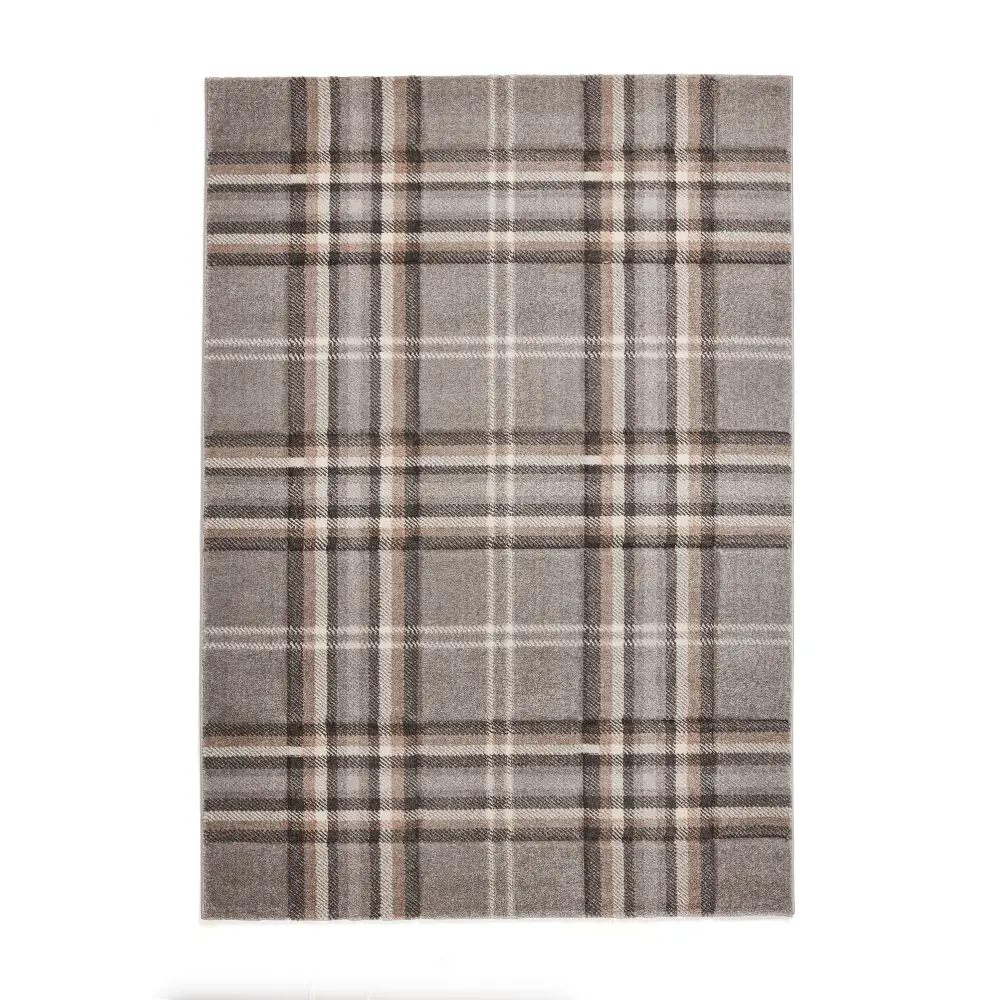 Catherine Lansfield Kelso Check Grey - Washable - Image 4