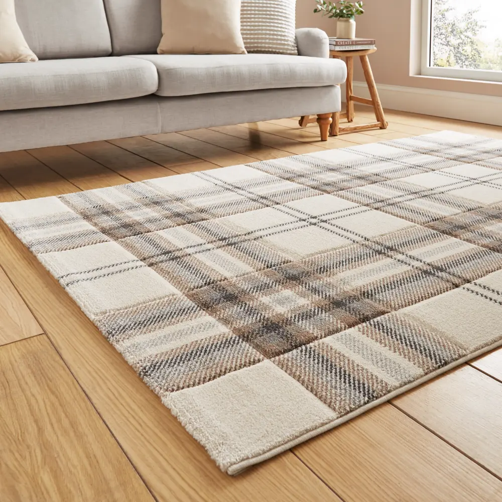 Catherine Lansfield Kelso Check Natural - Washable